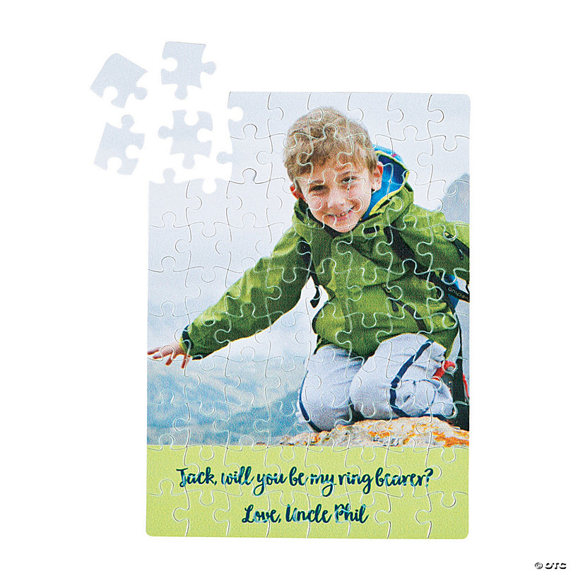 Custom Photo Ring Bearer Rectangular Puzzle