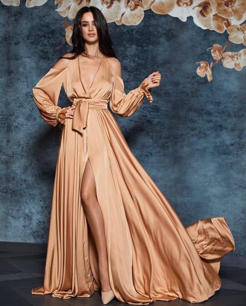 Long Formal Satin Dress