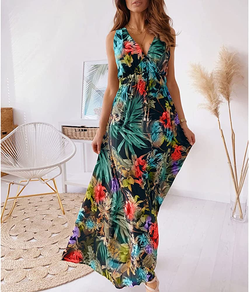 Multi-Colored Floral Print Formal Dress with Ruched Bodice