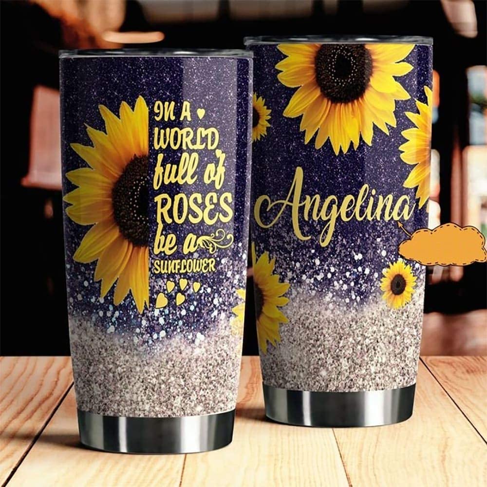 Personalized Sunflower Tumblers