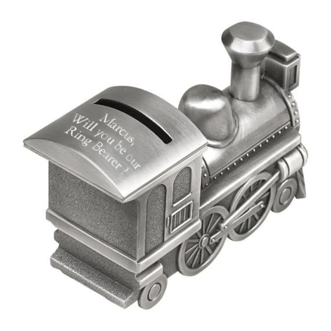 Personalized Train Bank Ring Bearer Gift