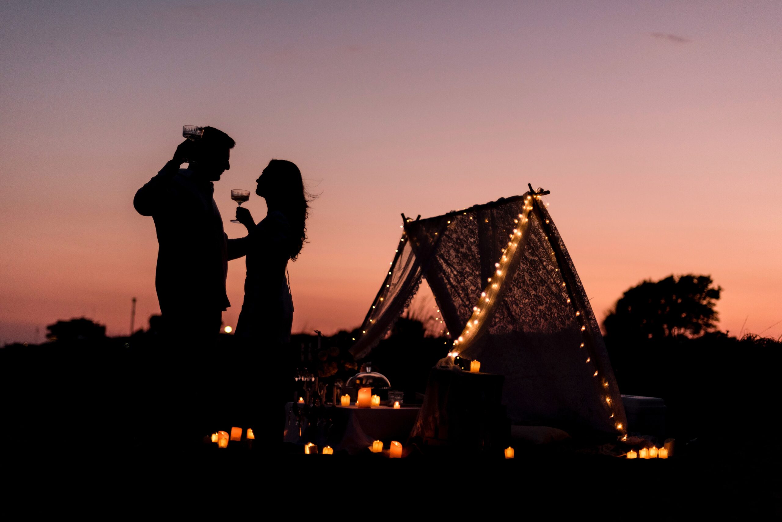 Silhouettes at Sunset- Romantic and Dramatic