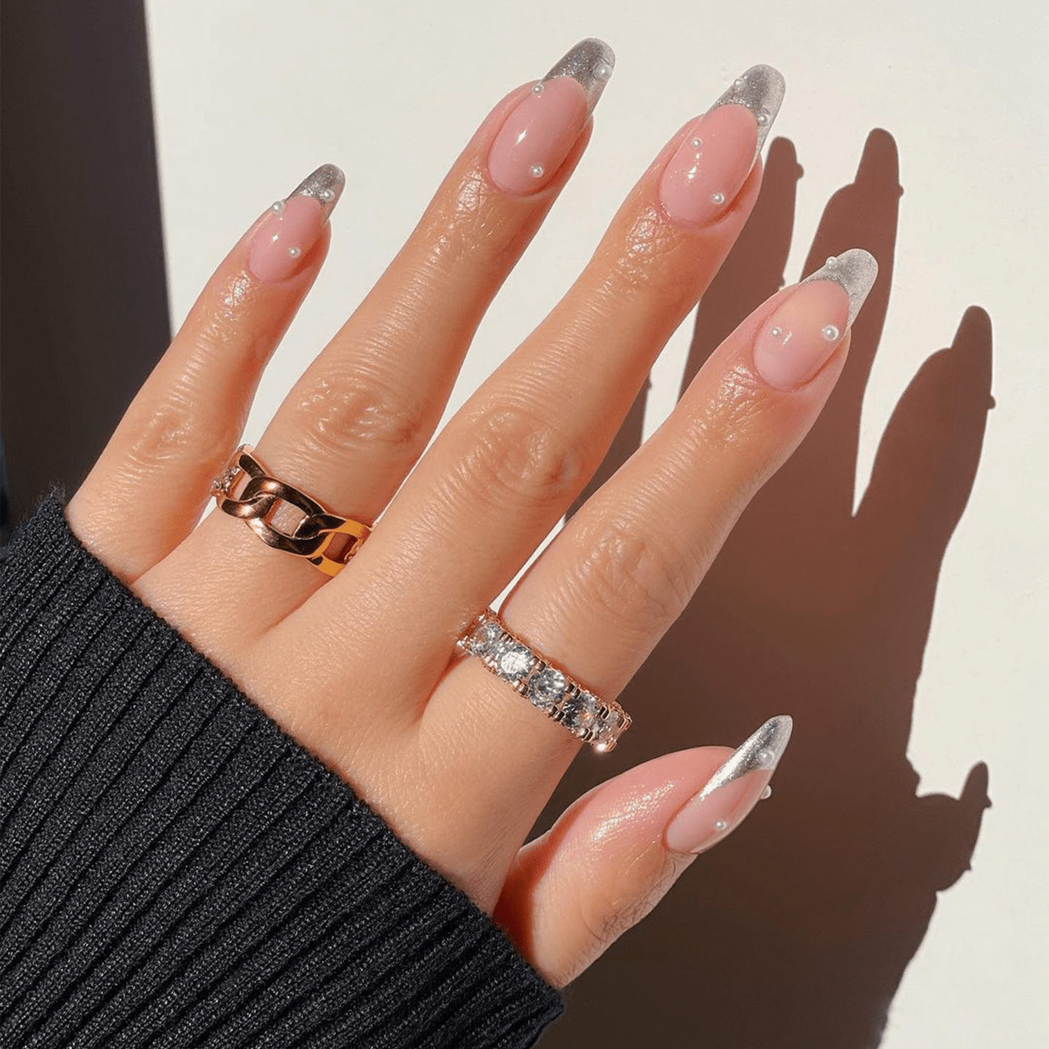 Classic French Tips with a Twist Nail